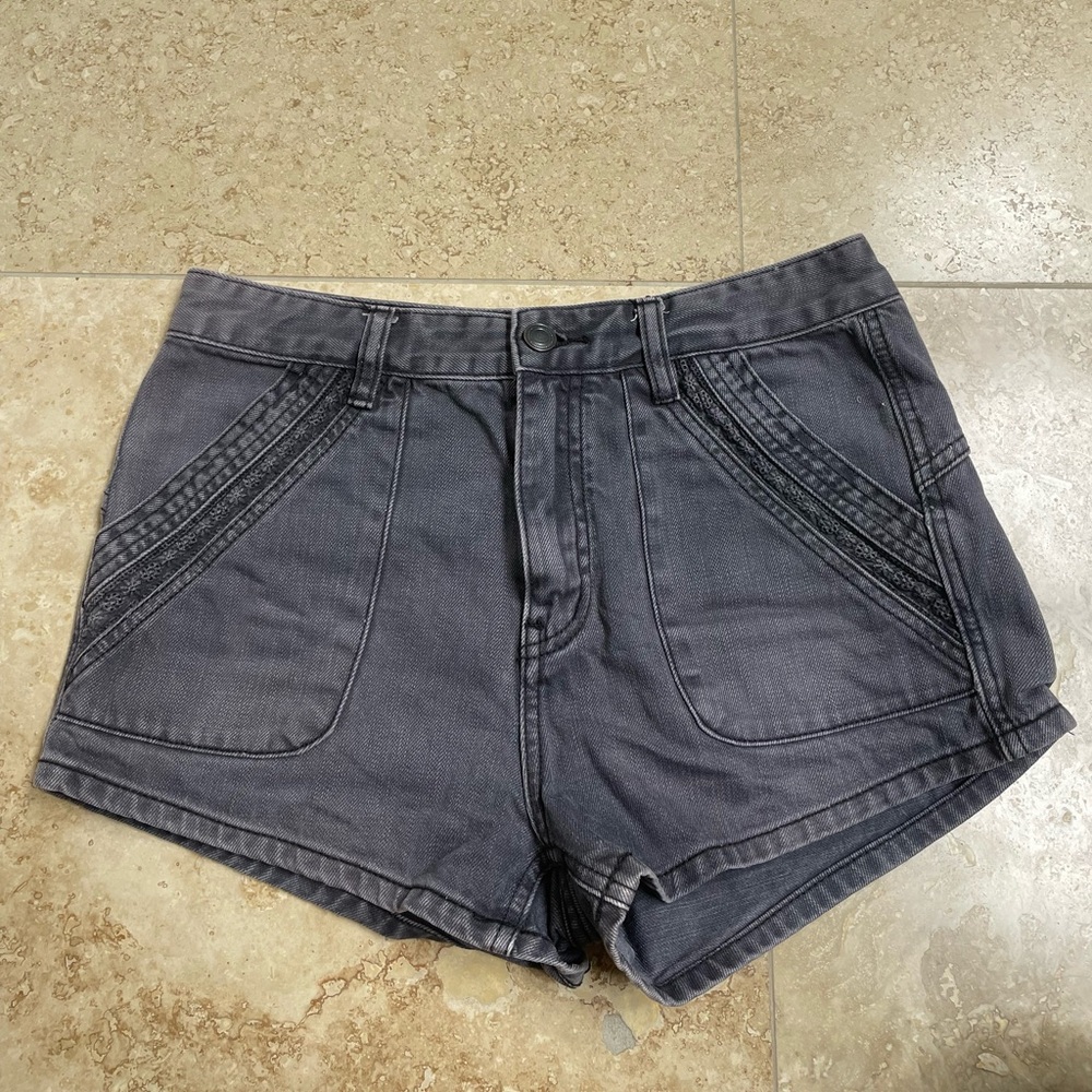 Free People Gray Jean Shorts Classic Denim Style